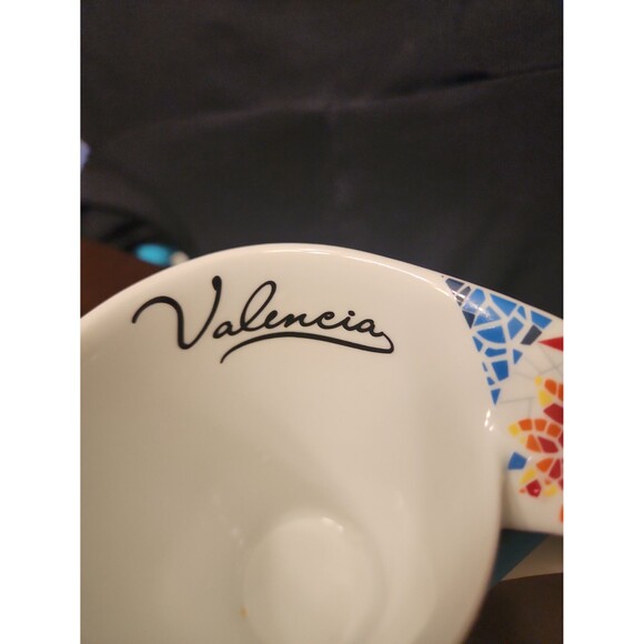 Valencia Spain Coffee Mug in Geometric Patterns w/ Stirring Spoon - Picture 2 of 9